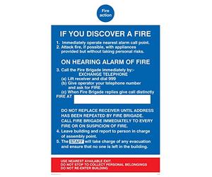 Viking Signs Mf333-a4p-1 m Fire Action SI vous Découvrez un incendie pour les hôpitaux des Signes, plastique, 1 mm semi-rigide, 300 mm H x 200 mm L