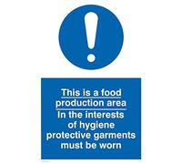 Viking Signs Mh197-a6p-1 m "c'est une zone de production de nourriture dans les centres d'hygiène de protection les vêtements Doivent être portées" Panneau, plastique, 1 mm semi-rigide, 150 mm H x 100 mm l