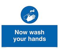 Viking Signs Mh198-a3l-v "Now Wash Your Hands" Panneau, vinyle, 300 mm H x 400 mm L