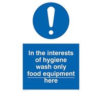Viking Signs Mh210-a4p-3 m "dans les centres d'hygiène laver seulement Nourriture équipement Here" Panneau, 3 mm Plastique rigide, 300 mm x 200 mm