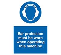 Viking Signs MP262-A4P-1M Panneau en plastique semi-rigide 1 mm avec inscription « Ear Protection Must Be Worn When Operating This Machine » 300 x 200 mm