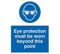 Viking Signs Mp279-a5p-v "Protection des yeux doit être porté au-delà de ce point" Sign, vinyle, 200 mm H x 150 mm L