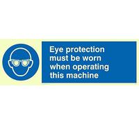 Viking Signs Mp280-l31-p "Protection des yeux d'exploitation doit être porté quand cette machine" Sign, semi-rigide Photo luminescent Plastique, 100 mm H x 300 mm L