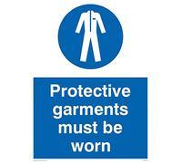 Viking Signs Mp284-a3p-v "Les Vêtements de protection Doivent être portées" Panneau, vinyle, 400 mm H x 300 mm L