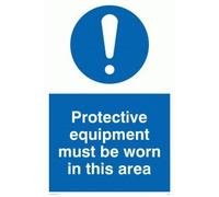 Viking Signs Mp293-a3p-3 m "équipement de protection Doivent être Portés dans CE domaine" Sign, 3 mm Plastique rigide, 400 mm H x 300 mm L