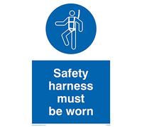 Viking Signs Mp298-a6p-v "Harnais de sécurité Doivent être portées" Panneau, vinyle, 150 mm H x 100 mm l