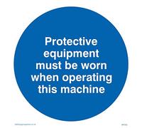 Viking Signs Mp302-s20-v "équipement de protection doit être porté lors du Fonctionnement cette machine" Sign, vinyle, 200 mm H x 200 mm L
