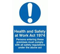 Viking Signs Mv299-a2p-1 m "Santé et sécurité travail Act 5 014 cm Sign, 1 mm Semi Rigide Plastique, 600 mm H x 400 mm L