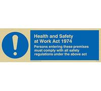 Viking Signs Mv299-l15-g "Santé et sécurité travail Act 5 014 cm Sign, rigide Plastique Doré, 50 mm H x 150 mm L