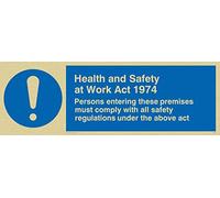 Viking Signs Mv299-l31-g "Santé et sécurité travail Act 5 014 cm Sign, rigide Plastique Doré, H 100 mm x 300 mm L