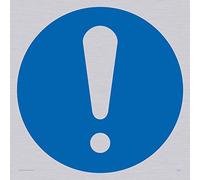 Viking Signs Mv321-s40-s Exclamation Symbol Sign, rigide Argent Plastique, 400 mm H x 400 mm L