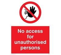 Viking Signs PA5686-A5P-1M Panneau « No Access For Unauthorised People » en plastique semi-rigide 1 mm H 200 mm l 150 mm