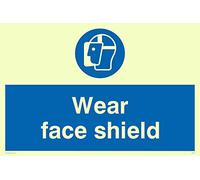 Viking Signs Pancarte "Wear Face Shield" MP288-A4L-P en plastique semi-rigide photoluminescent 200 mm H x 300 mm l