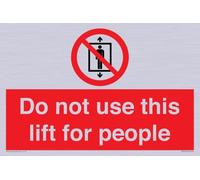 Viking Signs Panneau Avertissement - Ne pas utiliser cet ascenseur pour les gens - Vinyle Rouge/Blanc - Minimaliste - 300 x 200 mm - A4 Paysage