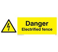 Viking Signs Panneau « Danger Electrified Fence » WE77-L15-1M en plastique semi-rigide de 1 mm de hauteur x 150 mm de large