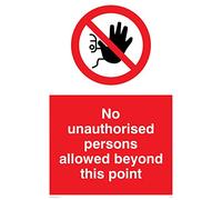 Viking Signs Panneau en aluminium composite 600 mm H x 400 mm L PA30-A2P-AC « No Unauthorised Persons Allowed Beyond This Point » PA30-A2P-AC