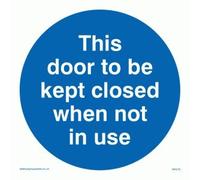 Viking Signs Panneau MA216-S15-3M « This Door To Be Kept Closed When Not In Use », 3 mm en plastique rigide, 150 mm x 150 mm