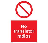 Viking Signs Pc536-a2p-3 m "No transistor radios" Sign, 3 mm Plastique rigide, 600 mm H x 400 mm L