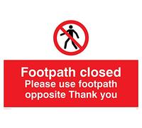 Viking Signs Pc540-a4l-3 m fermée "sentier Veuillez utiliser Footpath Opposé Thank You" Sign, 3 mm Plastique rigide, 200 mm H x 300 mm L