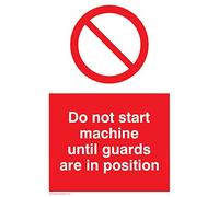 Viking Signs Pm41-a6p-1 m "NE pas commencer machine jusqu'à ce que les gardes sont en position" Sign, 1 mm Semi Rigide Plastique, 150 mm H x 100 mm l