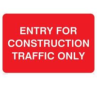 Viking Signs Pr562-a4l-1 m "entrée pour Trafic de construction seulement" Sign, plastique, 1 mm semi-rigide, 200 mm H x 300 mm L