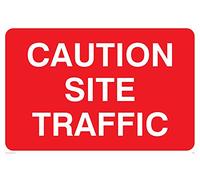 Viking Signs Pr568-a4l-3 m "Caution Site Trafic" Sign, plastique rigide, 3 mm, 200 mm H x 300 mm L