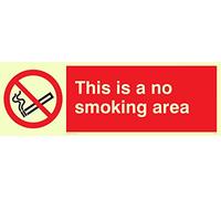 Viking Signs Ps9-l31-pv "c'est une zone de défense de fumer" signer, autocollant, 100 mm Photoluminescent H x 300 mm L