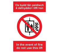 Viking Signs Pv1020-a4p-3 m "en cas d'incendie NE pas utiliser Cet ascenseur" Sign, plastique rigide, 3 mm, 300 mm H x 200 mm L