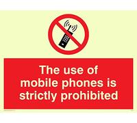 Viking Signs Pv50-a5l-pv "L'utilisation des téléphones mobiles est Strictement interdite" signer, autocollant, 150 mm H x 200 mm L Photoluminescent