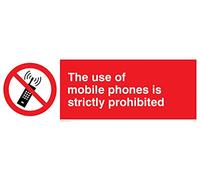 Viking Signs Pv50-l62-v "L'utilisation des téléphones mobiles est Strictement interdite" Sign, vinyle, 200 mm H x 600 mm L