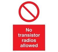 Viking Signs Pv51-a2p-ac "No transistor radios Autorisé" Sign, Aluminium Composite, 600 mm H x 400 mm L