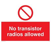 Viking Signs Pv51-a3l-3 m "No transistor radios Autorisé" Sign, plastique rigide, 3 mm, 300 mm H x 400 mm L