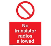 Viking Signs Pv51-a5p-1 m "No transistor radios Autorisé" Sign, plastique, 1 mm semi-rigide, 200 mm H x 150 mm L