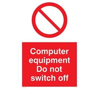 Viking Signs Pv52-a4p-1 m "équipement informatique NE pas Switch Off" Sign, plastique, 1 mm semi-rigide, 300 mm H x 200 mm L