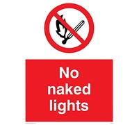 Viking Signs Pv646-a3p-v "No Naked Lights" Sign, vinyle, 400 mm H x 300 mm L
