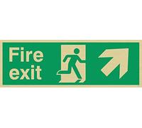 Viking Signs Sb425-l31-g droite "flèche" sortie de secours "Sign, rigide Plastique Doré, H 100 mm x 300 mm L