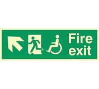 Viking Signs Sd959-l41-pv handicap "sortie de secours" Sign, à gauche Photo Up Arrow, luminescent Autocollant, 150 mm H x 450 mm L
