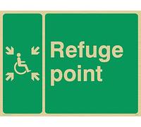 Viking Signs Sd963-a5l-g handicap "point de Refuge" Sign, rigide Doré Plastique, 150 mm H x 200 mm L