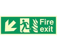 Viking Signs Sg697-l41-p "sortie de secours" Running Man gauche Angel Down Arrow Sign, Semi Rigide Plastique Photoluminescent, 150 mm H x 450 mm L
