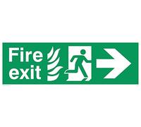 Viking Signs Sg701-l62-3d "sortie de secours" Running Man flèche d'droite, 3 mm à double face en PVC rigide, 200 mm H x 600 mm L