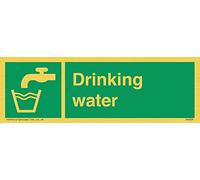 Viking Signs Sh409-l15-g "Eau potable" Sign, rigide Plastique Doré, 50 mm H x 150 mm L