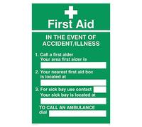Viking Signs SX465-A4P-V Panneau en vinyle Inscription First Aid In The Event Of Accident/Illness 300 mm H x 200 mm l
