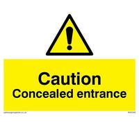 Viking Signs Wa5346-a3l-ac "Caution cachée d'entrée" Sign, composites en aluminium, 300 mm H x 400 mm L