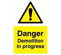 Viking Signs Wc478-a1p-3 m "Danger en cours de démolition" Sign, 3 mm Plastique rigide, 800 mm H x 600 mm L