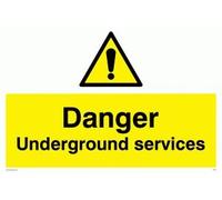 Viking Signs Wc491-a2l-3d "Danger Underground Services" Sign, 3 mm à double face en PVC rigide, 400 mm H x 600 mm L