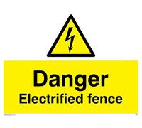 Viking Signs WE77-A3L-3D Panneau "Danger Electrified Clôture" 3 mm Double face PVC rigide 300 mm H x 400 mm L