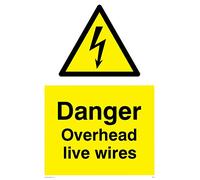 Viking Signs We95-a2p-v "Danger d'Live fils" Sign, vinyle, 600 mm H x 400 mm L