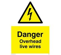 Viking Signs We95-a5p-v "Danger d'Live fils" Sign, vinyle, 200 mm H x 150 mm L