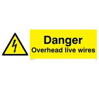 Viking Signs We95-l15-3 m "Danger d'Live fils" Sign, 3 mm Plastique rigide, 50 mm H x 150 mm L