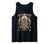 Viking Skull with Beard - Viking Axe - Viking Drinking Horn Débardeur